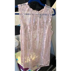 See Through Pink Floral Shirt